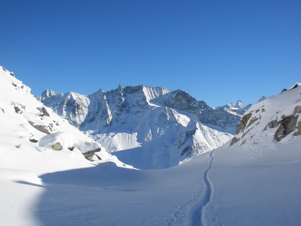 View from la Forcla, Dent Blanche, Tsa, Douves Blanches, Dent d'Herens