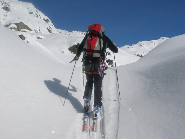 Heading up to the Aiguilles Rouges hut