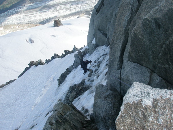 Climbing the left hand ridge