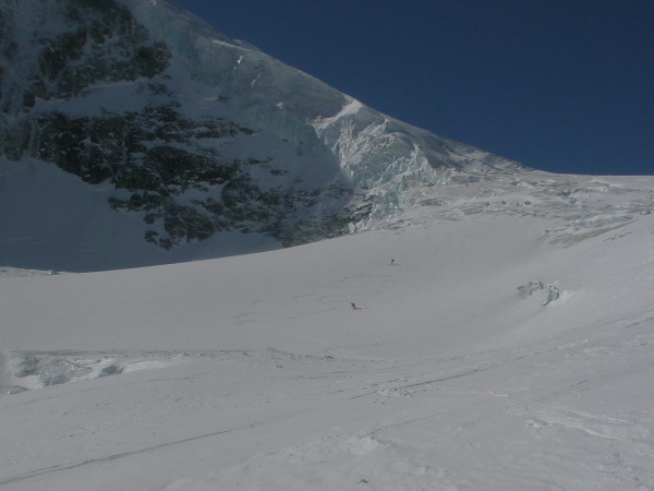 Tiny skiers in big terrain