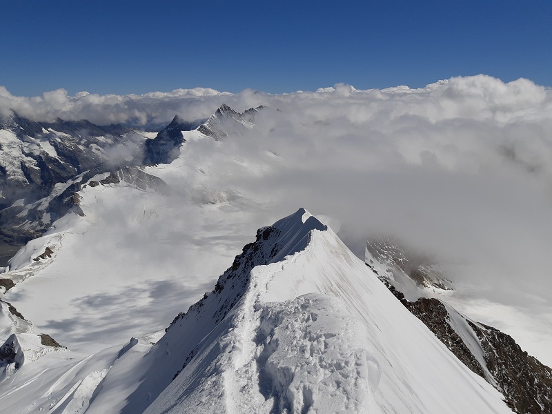 The Monch summit ridge - not for the faint-hearted!
