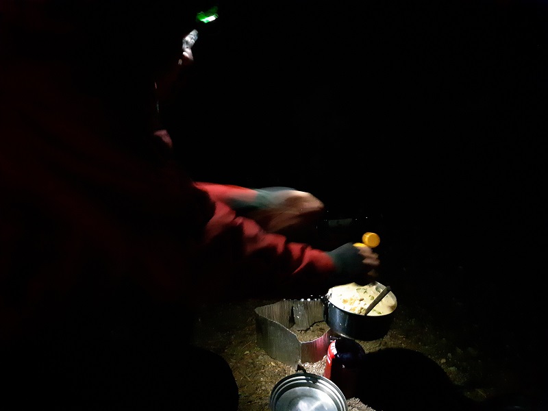 Tim doing a fine job cooking!