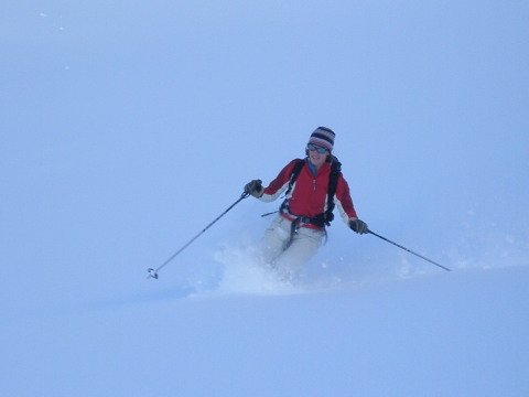 Aspirant guide Hannah Burrows-Smith knee deep