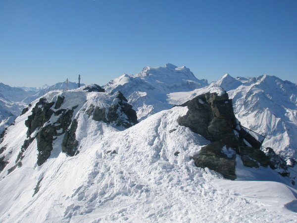 Mont Fort summit and Grand Combin